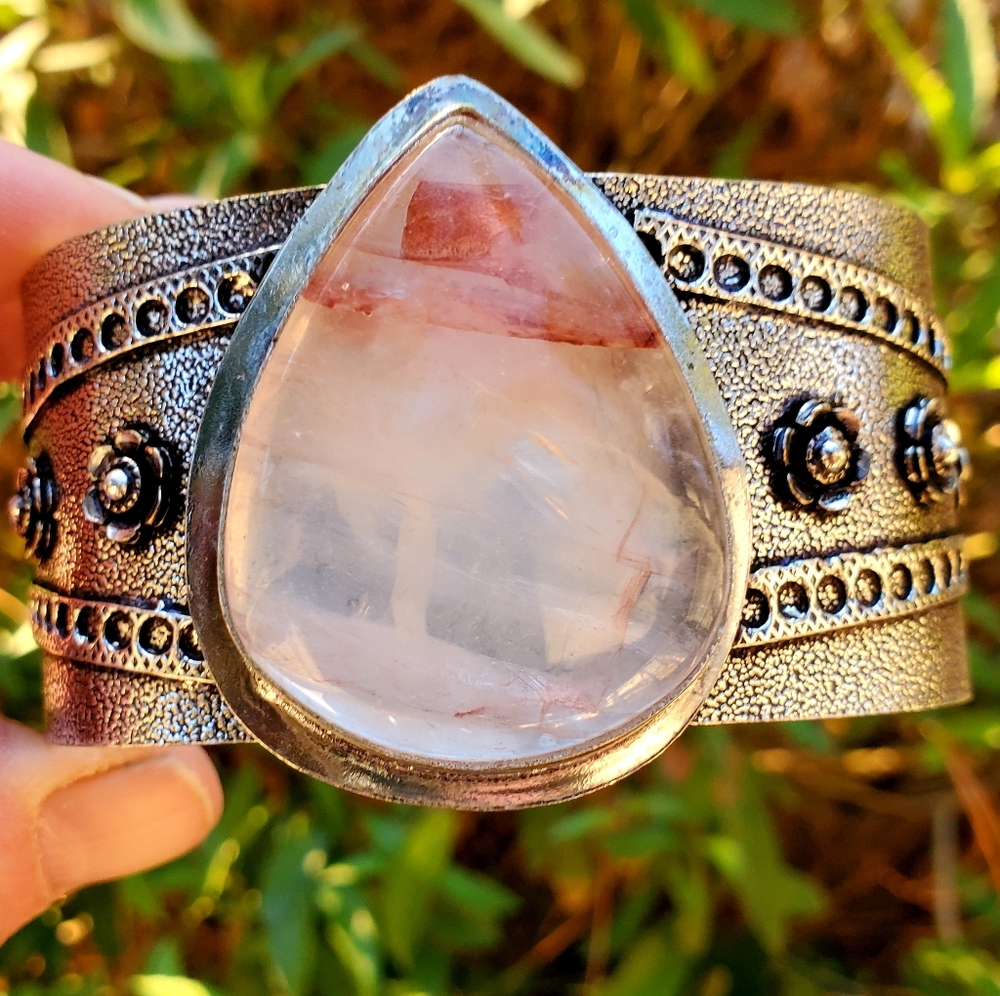 New Lodolite 925 Silver Cuff Bracelet.